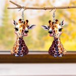 Adorable Giraffe Acrylic Dangle Earrings - Perfect For Any Occasion - Women's Party Jewelry Gift Set