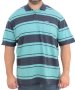 Mens Stripe Golfer - 10XL / Nvy/teal