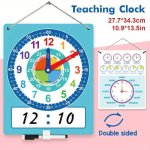 Easy-to-read 27.69CM X 34.29CM Dry Erase Teaching Clock For Kids - Educational Time Learning Tool Perfect For Classroom & Home S