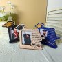 1pc Wood Printed Graduation Season Photo Frame Desktop Ornament Gift Graduation Party Gift School Party Decor Home Room Decor