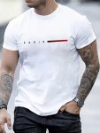 Creative Letter Print Men's Graphic Design Crew Neck T-Shirt Casual Comfy Tees For Summer Men's Clothing Tops For Daily Gym Work