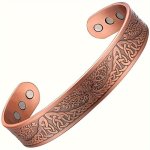 Men's Vintage Bronze Life Tree Magnetic Cuff Bracelet - Fashionable Open Design Alloy