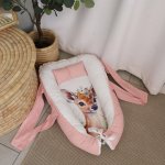 Baby Safe Nest Safe Sleeping Pod Pink Green Watercolour Hind Deer Set