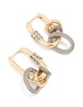 Mixed Metal Diamante Textured Huggie Earrings