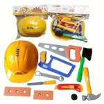 12PCS Construction Playset For Kids - Realistic Tool & Helmet Set Educational Pretend Play House Toys Ideal Birthday Or Holiday 