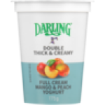 Double Thick & Creamy Full Cream Mango & Peach Flavoured Yoghurt 175G