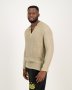 Mandarin Collar Shirt Khaki - Khaki / L