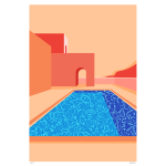 Summer Pool 1 Art Print - A3