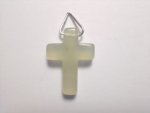 Jade Small Cross Pendant Green F415