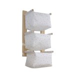 Modern Nappy Or Toy Stacker With Wooden Frame Simple Pastel Dotty Pink
