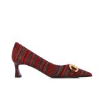 Woven Buckle Heel -bordo