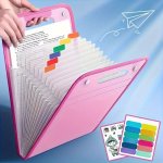 Large-capacity A4 Vertical File Organizer With 13 Expandable Pockets - Waterproof & Durable Pp Plastic Portable Handheld Documen