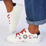 Pierre Cardin Graffiti 4 Sneaker - White Mult - 8