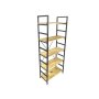 Ballito 5-TIER Bookshelf/ Display Shelf With Farmhouse Flair Solid Wood Shelves