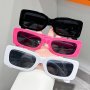 3PCS Unisex Square Fashion Glasses Black Pink Frame Beach Sun Shading Fashionable Glasses Suitable For Classic Decoration