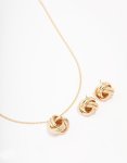 Goldair Gold Round Knotted Jewellery Set