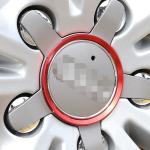 4 Pcs Car Aluminum Wheel Hub Deroration Ring For Audi Red