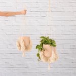 Macrame - Fringe - Large - Large Fringe Macrame With 21CM Blush Migo Planter Excl. Plant