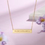 CNE107466G - Gold Plated Sterling Silver Personalized Bar Necklace