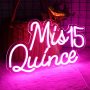 Jfllamp Mis 15 Quinceanera Neon Signs For Wall Decor Neon Lights For Bedroom LED Signs Suitable For Quinceanera Christmas Birthday Party Unique Gift F