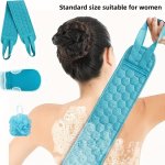 3PCS Exfoliating Bath Towel Set 3 In 1 Back Bath Scrubbing Body Cleaning Washcloth Soft Bath Glove Shower Ball Loofah Exfoliatin