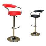 Smte Bar Stools With Arms And Chrome Base Set Of 2-BLACK & Red With Keychain