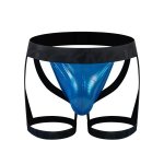 Jockmail - Iridescent Jockstrap + Leg Straps -blue