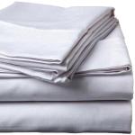 500 Thread Count Sateen Egyptian Cotton Fitted SHEET -silver - Single Xd 92 X 192 X 35CM