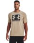 Men's Ua Abc Camo Boxed Logo Short Sleeve - Sahara / Md
