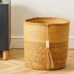 Bulrush Paper Beaded Tassel Basket Natural - Large 40X42CM