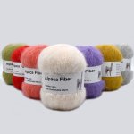 1PC Thin Soft Alpaca Mohair Yarn Long Plush Thick Crochet Wool Yarn For Knitting Scarf 20% Alpaca 10% Wool 50% Acrylic Fibers 20