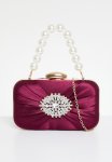 Moonstone Embrace Clutch Bag-burgundy