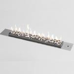 Flueless Gas Fireplace Stainless Steel Stone - 2000MM Stainless Steel
