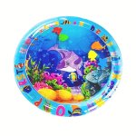 1PC Cute Round Dolphin Inflatable Pat Baby Inflatable Tummy Time Pad Water Play Mat For Infant Toddler Baby Christmas Halloween 