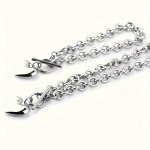 2PCS 1PC Silvery Heart-shaped Stainless Steel Chain Bracelet And Necklace Jewelry Set