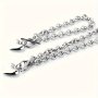 2pcs/1pc Silvery Heart-shaped Stainless Steel Chain Bracelet And Necklace Jewelry Set