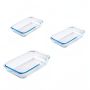 3PCS Heat-resistant Glass Baking Dish Microwave Oven Special Glass Dish
