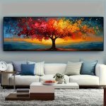 1PC Unframed Canvas Poster Painting Oversized Tree Of Life Landscape Poster HD Printing Creative Gifts Home Decor Wall Art Room 