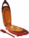 Candora Red Copper 5 Minute Chef Electric Frying Pan Smokeless Non-stick Steak Grill Pan Pizza Pan