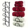 No-drill Towel Rack - Wall-mounted Bathroom Organizer With Multi-purpose Storage And Wine Holder