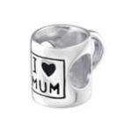 C1002-C22702 - 925 Sterling Silver European Bead Mom Cup Charm