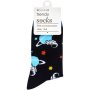 Clicks Trendy Black & Navy Space Socks 3-6