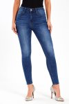 Ladies High Rise Dark Blue Stretch Skinny Jeans