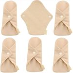 6 Pack Panty Liners 7.1" Reusable Organic Cotton Top Layer Washable Breathable Cloth Pads For Light Flow Postpartum And Bladder