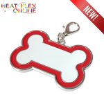 Sublimation Metal Dog Tag Red Bone Shape