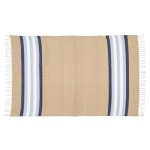 Dhurrie Dark Stone And Blue navy Stripe