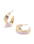 Goldair Gold Lliac Enamel Twisted Hoop Earrings