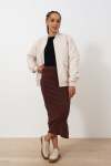 Rib Bodycon Skirt - XL Chocolate