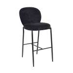 Victoria Metal And Fabric Barstool Black Grey - Dark Grey