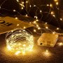 1PC 20/50/100 LED Wire Garland String Lights Warm White Home Wall Room Decor Holiday Party Wedding Festival Indoor Bedroom Table Ramadan Christmas Decoration